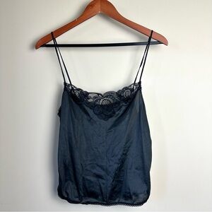 Vintage 100% Nylon Black Lace Camisole